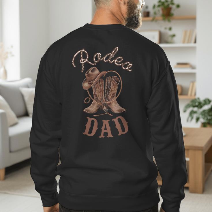 Rodeo Dad Western Cowboy Birthday Boy Family Matching Party Men's Sweatshirt Back Print