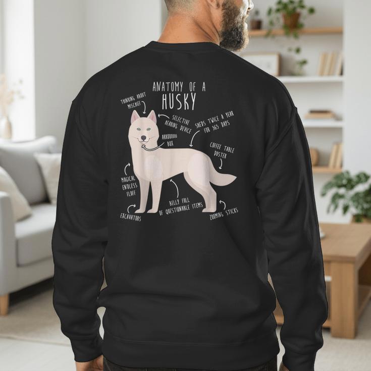 Siberian Husky Dog Anatomy Pet Mom Cute Dog Dad Men Women Kids Men's Sweatshirt Back Print Siberian Husky Dog Anatomy Pet Mom Cute Dog Dad Men Women Kids Men's Sweatshirt Back Print