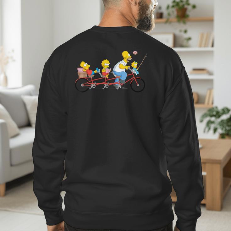 The Simpsons Father's Day Homer And Kids Bike Ride With Dad Men's Sweatshirt Back Print