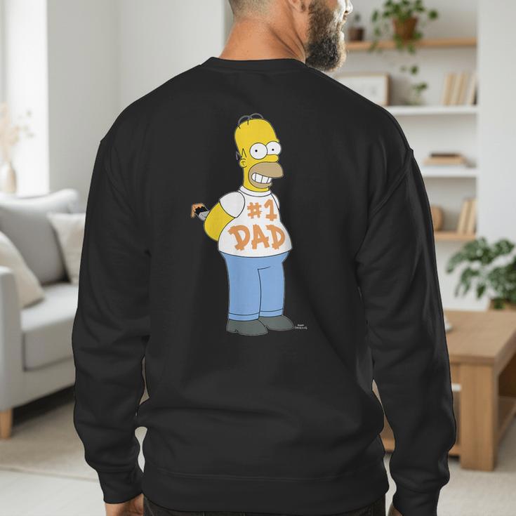 The Simpsons Homer Number 1 Dad Father's Day V2 Men's Sweatshirt Back Print