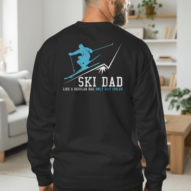 Ski Dad Winter Sports Skiing Father Men's Sweatshirt Back Print