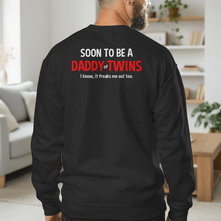 Soon To Be A Daddy Of Twins Expecting Father Men's Sweatshirt Back Print