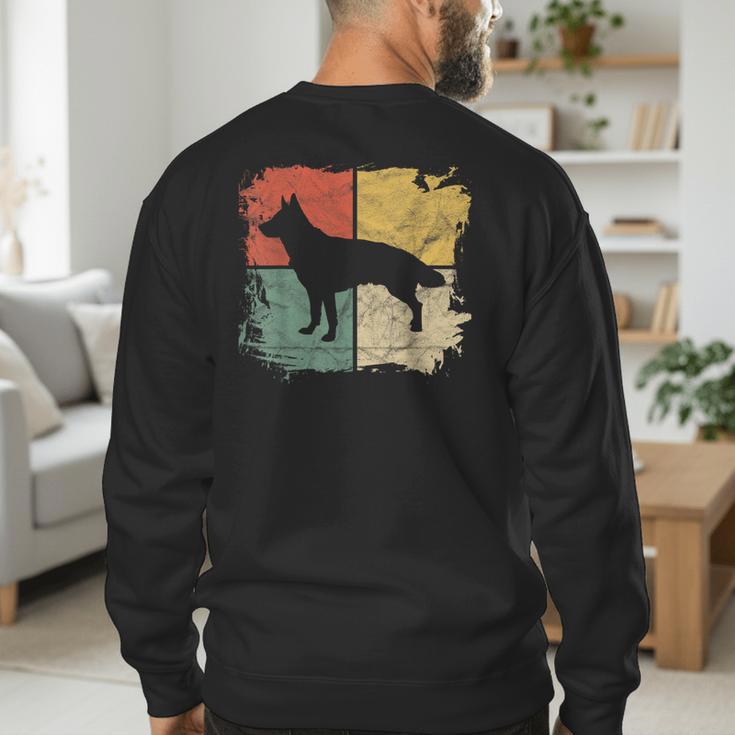 Square Retro German Shepherd Owner Dog Shepard Dad Mom Men's Sweatshirt Back Print