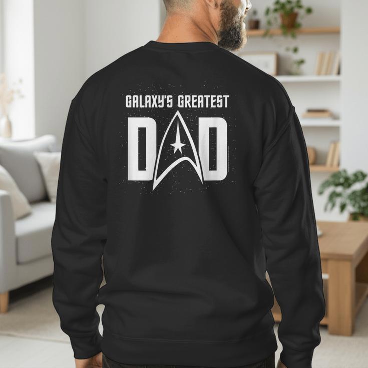 Star Trek Father's Day Galaxy's Greatest Dad Badge Men's Sweatshirt Back Print