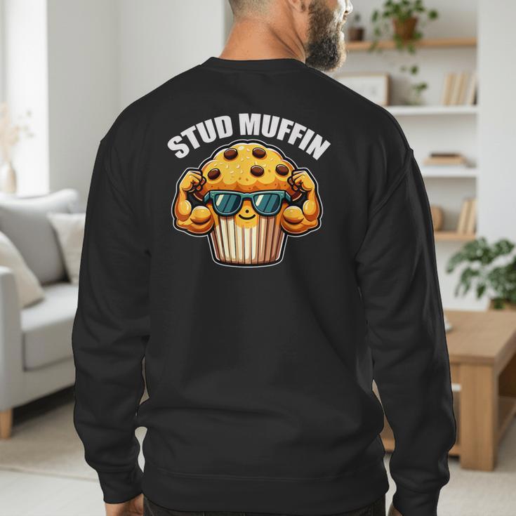 Stud Muffin Muffin Lover Dad Boyfriend Men Boys Men's Sweatshirt Back Print Stud Muffin Muffin Lover Dad Boyfriend Men Boys Men's Sweatshirt Back Print