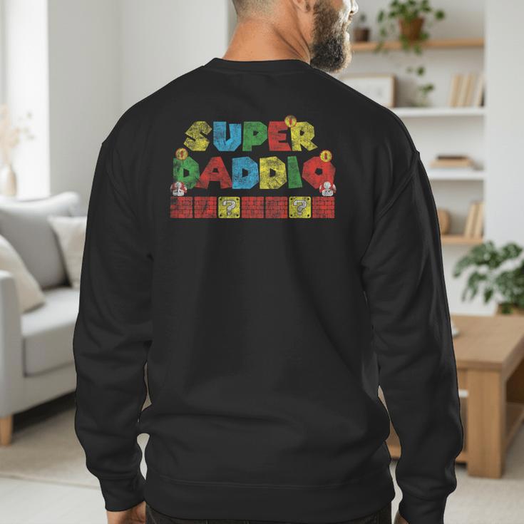 Super Daddio Retro Gamer Dad Style Men's Sweatshirt Back Print