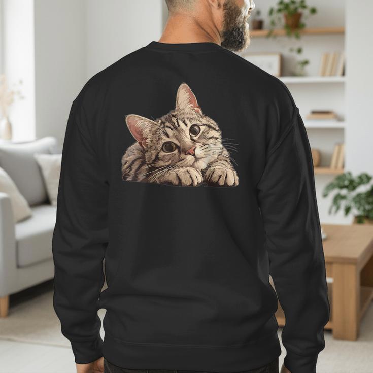 Tabby Cat Mom Dad Pet Shop Tabby Cats Kitten Tabby Cat Men's Sweatshirt Back Print