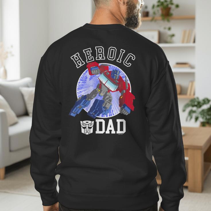 Transformers Father's Day Optimus Prime Heroic Dad Vintage Men's Sweatshirt Back Print
