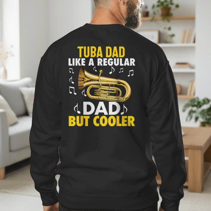 Tuba Player Men Dad Grandpa Marching Band Brass Tubist Men's Sweatshirt Back Print