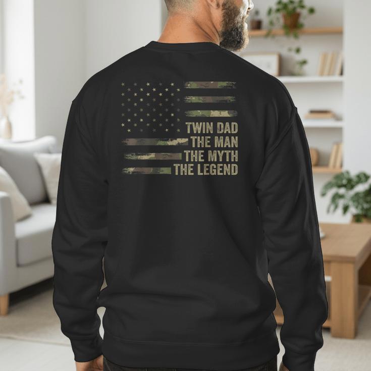Twin Dad Camo USA Flag Twin Dad The Man The Myth The Legend Men's Sweatshirt Back Print Twin Dad Camo USA Flag Twin Dad The Man The Myth The Legend Men's Sweatshirt Back Print