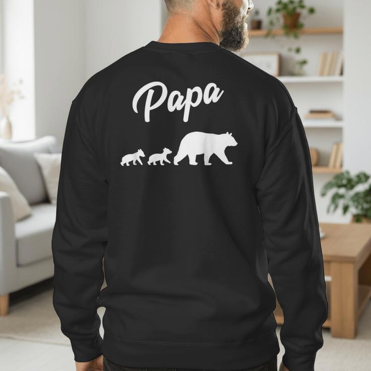 Twin Dad Papa Bear Two Cubs 2 Kids Men's Sweatshirt Back Print