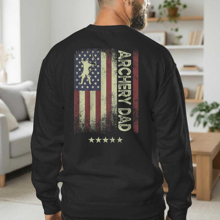 USA American Flag Archery Dad Men's Sweatshirt Back Print