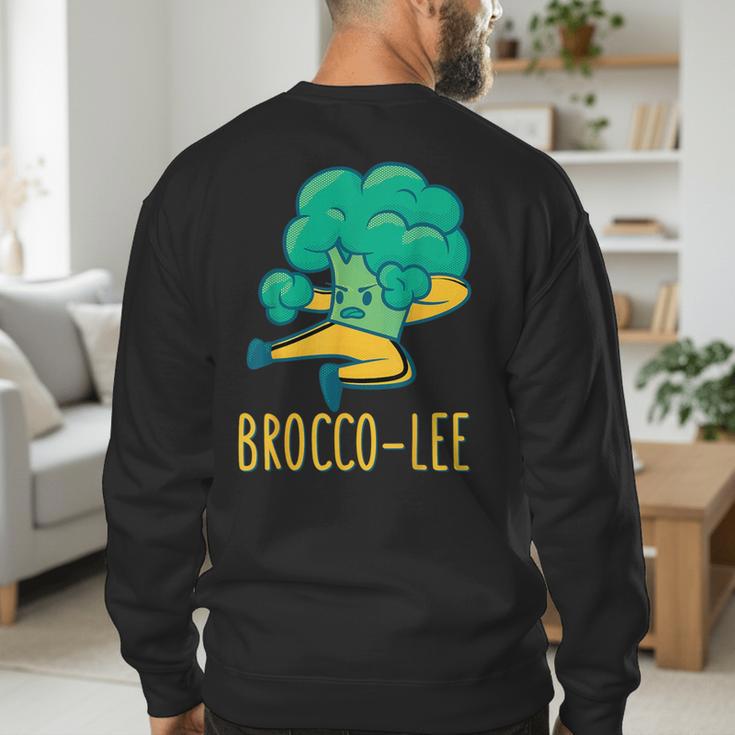 Vegetable Word Game Dad Joke Brocco-Lee Broccoli Men's Sweatshirt Back Print