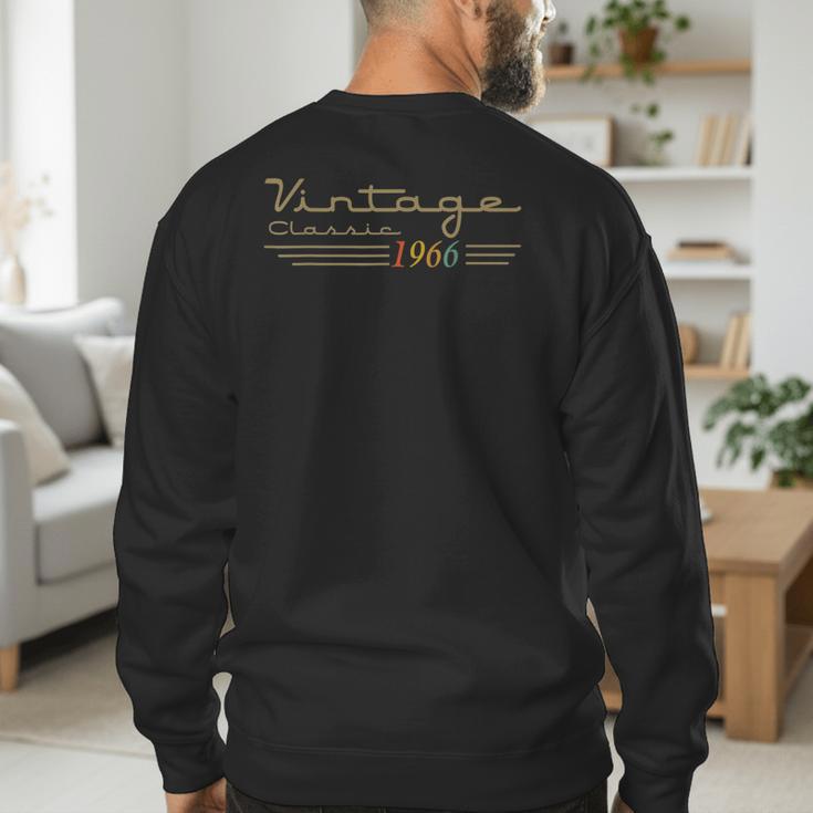 Vintage 1966 Retro 60th Birthday Classic 60 Year Old Men Dad Men's Sweatshirt Back Print