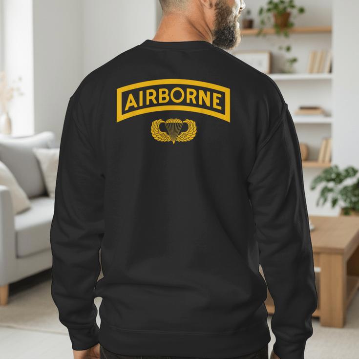 Vintage Airborne Veteran Paratrooper For Men Dad T-Shirt Men's Sweatshirt Back Print