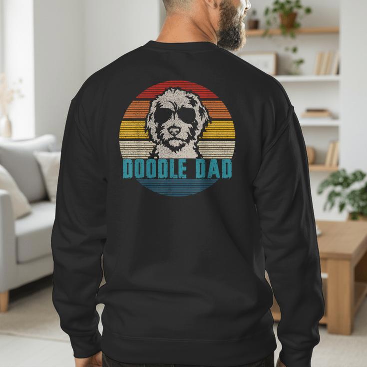 Vintage Best Doodle Dad Ever Father's Day Golden Doodle Men's Sweatshirt Back Print