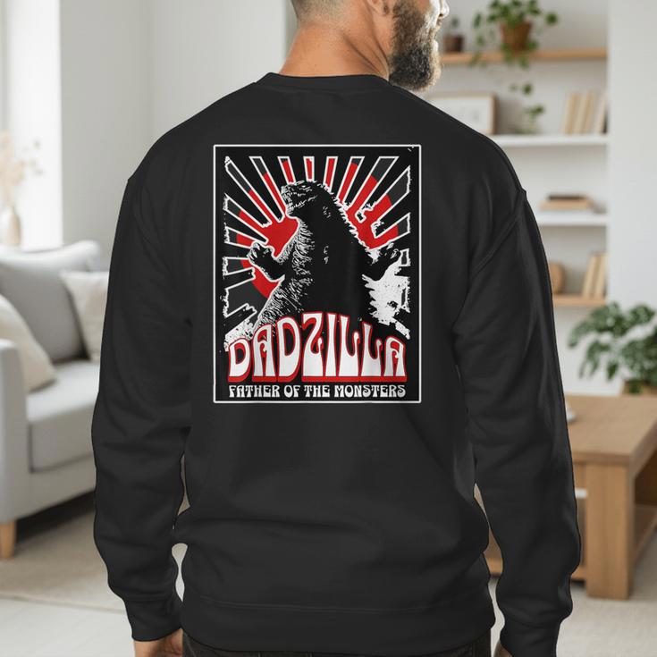 Vintage Dadzilla Father Of The Monsters Fathers Day Men's Sweatshirt Back Print
