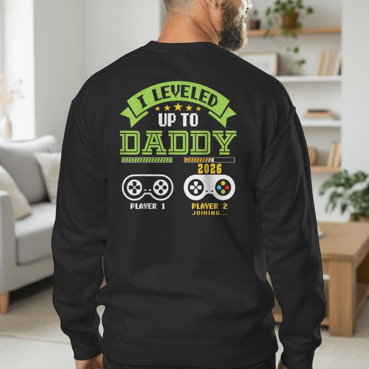 Vintage Leveling Up To Daddy 2026 Soon To Be Dad 2026 Men's Sweatshirt Back Print