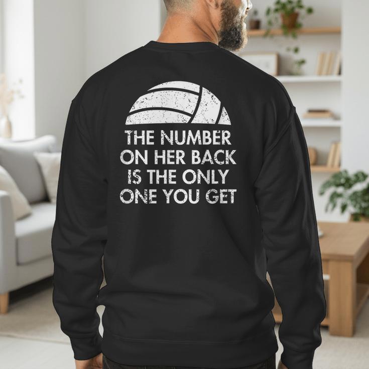Volleyball Dad MoM Daughter Back Number Men's Sweatshirt Back Print Volleyball Dad MoM Daughter Back Number Men's Sweatshirt Back Print