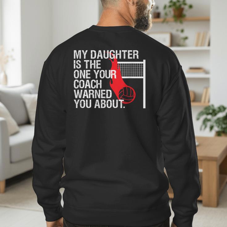 Volleyball Mom Dad Parent Shirt Daughter Player Men's Sweatshirt Back Print