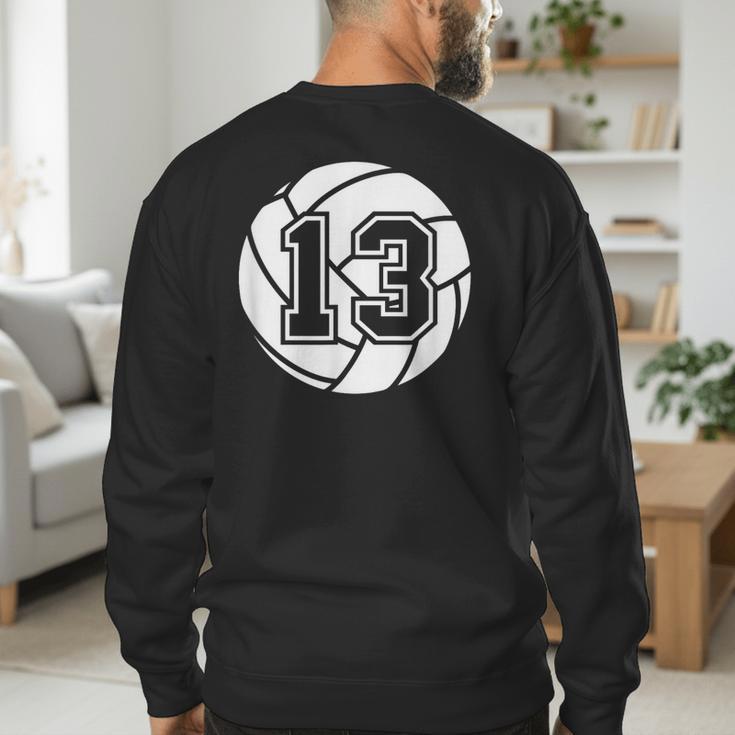 Volleyball Player 13 Volleyball Mom Dad Jersey Number 13 Men's Sweatshirt Back Print