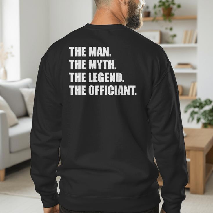 Wedding Officiant Art For Men Dad Ordained Minister Men's Sweatshirt Back Print