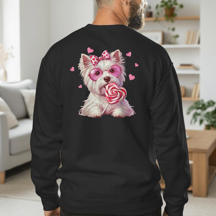 Westie Dog Valentines Day Dog Mom Westie Dad Candy Sucker For Men Women Girls Kids Men's Sweatshirt Back Print Westie Dog Valentines Day Dog Mom Westie Dad Candy Sucker For Men Women Girls Kids Men's Sweatshirt Back Print