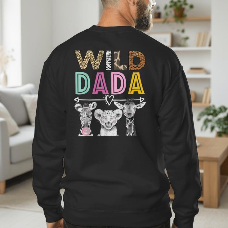 Wild Dada Zoo Theme Birthday Safari Jungle Matching Party Men's Sweatshirt Back Print