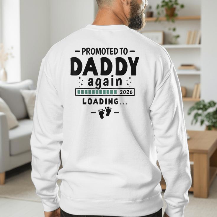 2nd Baby Announcement For Dad Promoted To Daddy Again 2026 Men's Sweatshirt Back Print 2nd Baby Announcement For Dad Promoted To Daddy Again 2026 Men's Sweatshirt Back Print