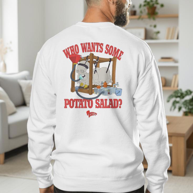 American Dad Who Wants Some Potato Salad Roger Cartoon Men's Sweatshirt Back Print