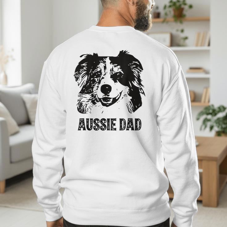Aussie Dad Australian Shepherd Dog Dad For Men Men's Sweatshirt Back Print