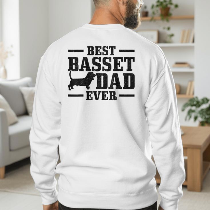 Basset Dad Dog Papa Basset Hound Men Men's Sweatshirt Back Print