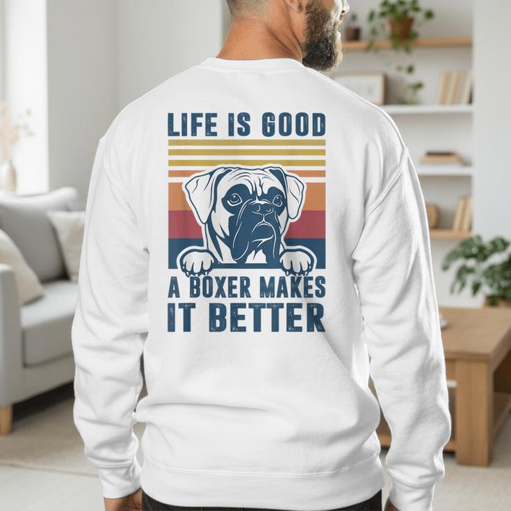 Boxer Dog For Men Women Boxer Dog Dad Mom Small Men's Sweatshirt Back Print