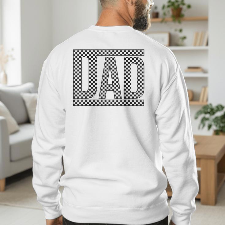 Checkered Dad Father's Day For Dad Family Men's Sweatshirt Back Print Checkered Dad Father's Day For Dad Family Men's Sweatshirt Back Print