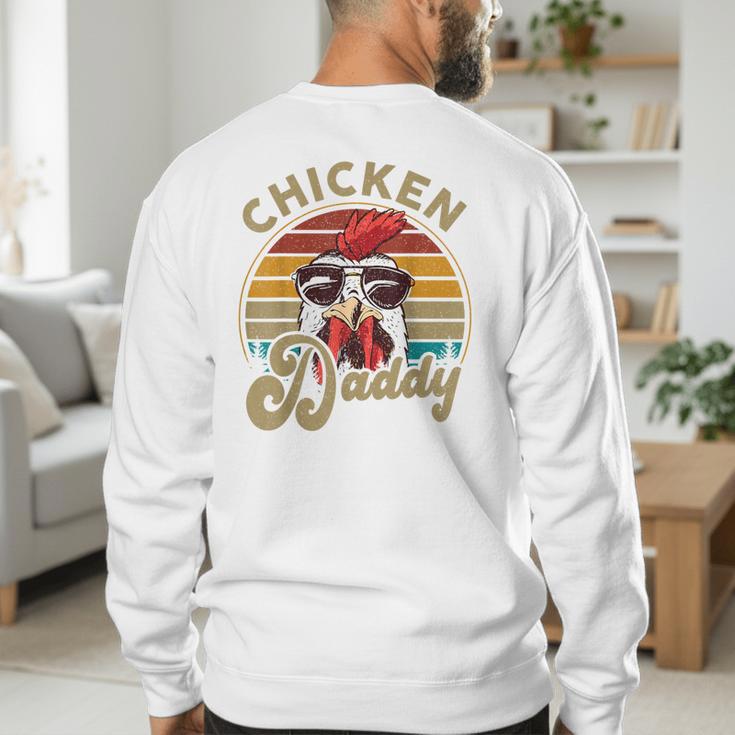 Chicken-Shirt Rooster Daddy Vintage Farmer Dad Father Men's Sweatshirt Back Print