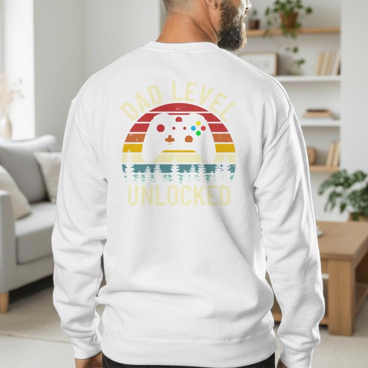 Cute Vintage Dad Level Unlocked Funny Gamer New Daddy Father Men's Sweatshirt Back Print Cute Vintage Dad Level Unlocked Funny Gamer New Daddy Father Men's Sweatshirt Back Print