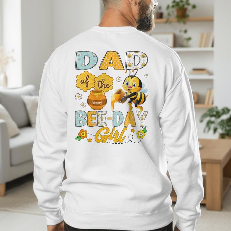 Dad Of The Bee-Day Girl Bee Birthday Party Men's Sweatshirt Back Print