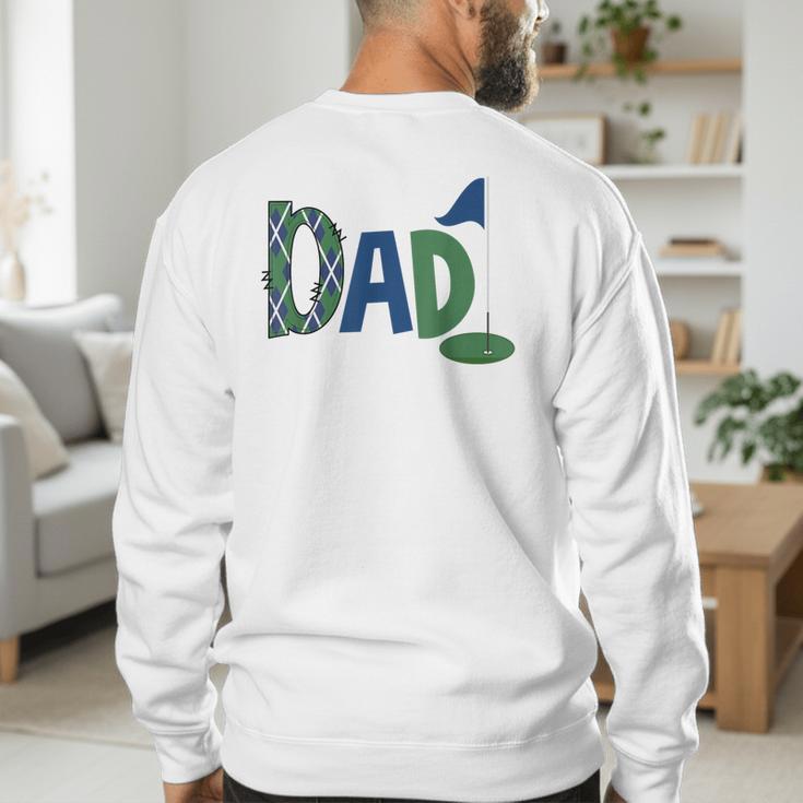 Dad Of The Birthday Boy Hole In One Golf Sport Matching Men's Sweatshirt Back Print