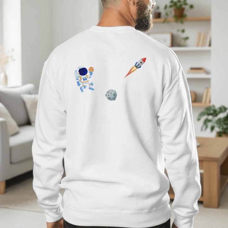 Dad Of The Birthday Boy Space Astronaut Birthday Family Men's Sweatshirt Back Print