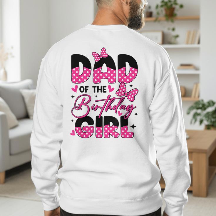 Dad Of The Birthday Girl Pink Family Birthday Girls Party Men's Sweatshirt Back Print