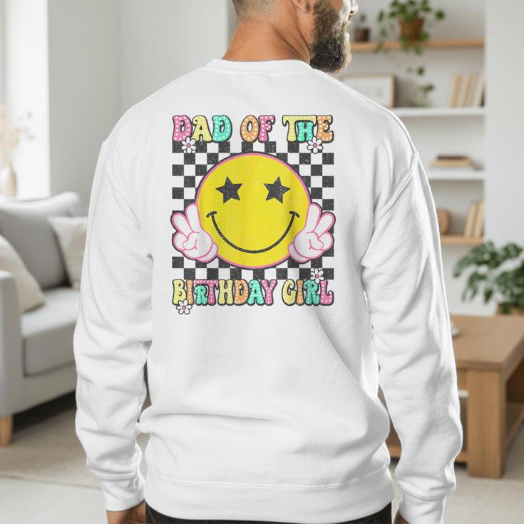 Dad Of The Birthday Girl Retro Family Matching Party Bday Men's Sweatshirt Back Print