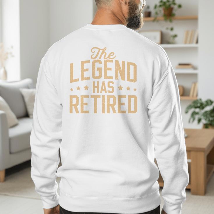 Dad Grandpa Retirement The Legend Has Retired 2026 Men Men's Sweatshirt Back Print Dad Grandpa Retirement The Legend Has Retired 2026 Men Men's Sweatshirt Back Print