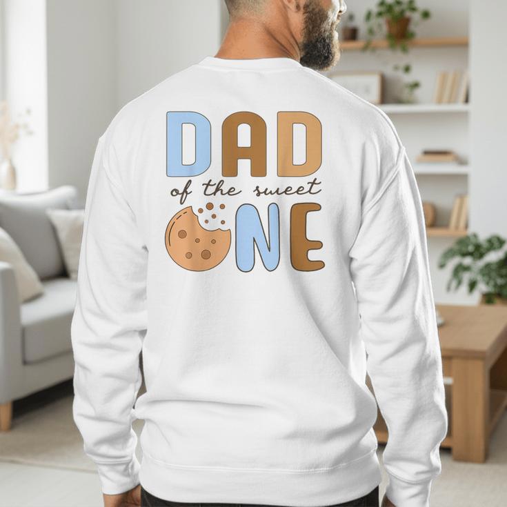 Dad Of The Sweet One Cookies And Milk 1st Birthday Party Men's Sweatshirt Back Print