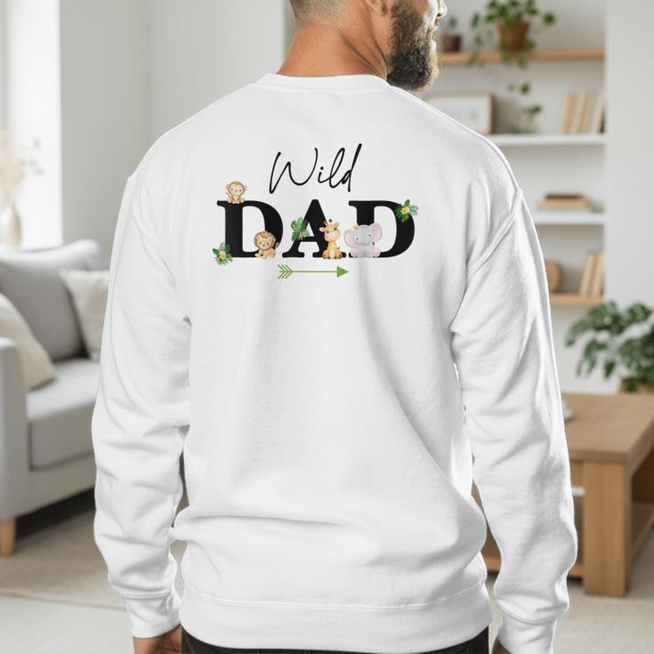Dad Of The Wild One Zoo Birthday Safari Jungle Animal Men's Sweatshirt Back Print