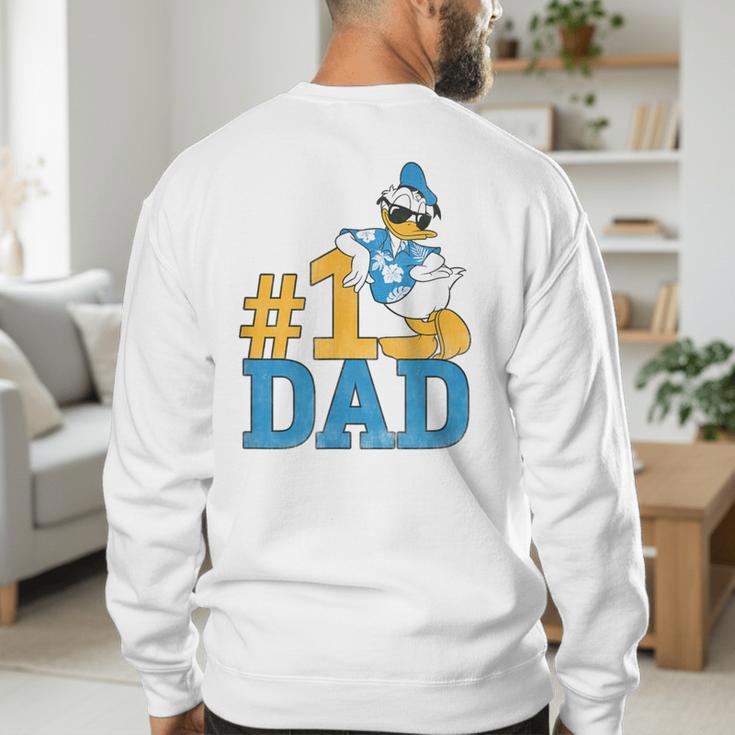 Disney Donald Duck Number One Dad Sunglasses Father's Day Men's Sweatshirt Back Print Disney Donald Duck Number One Dad Sunglasses Father's Day Men's Sweatshirt Back Print