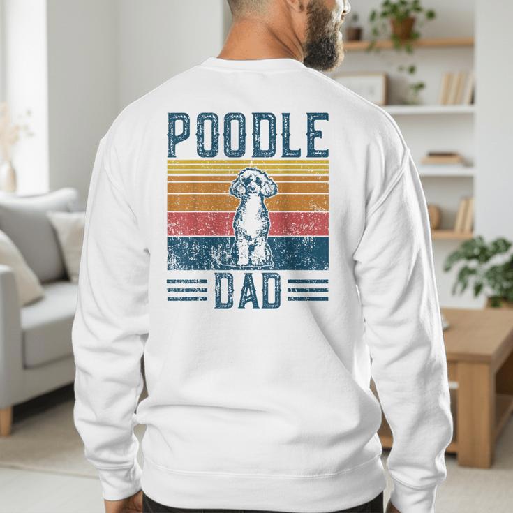 Dog Dad Vintage Poodle Dad Men's Sweatshirt Back Print