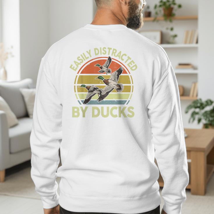 Easily Distracted Duck Hunting Dad Hunter Son Daughter Men's Sweatshirt Back Print