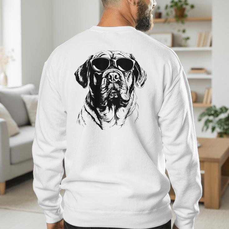 English Mastiff Sketch Drawing Art Dog Lover Mom Dad Women Men's Sweatshirt Back Print