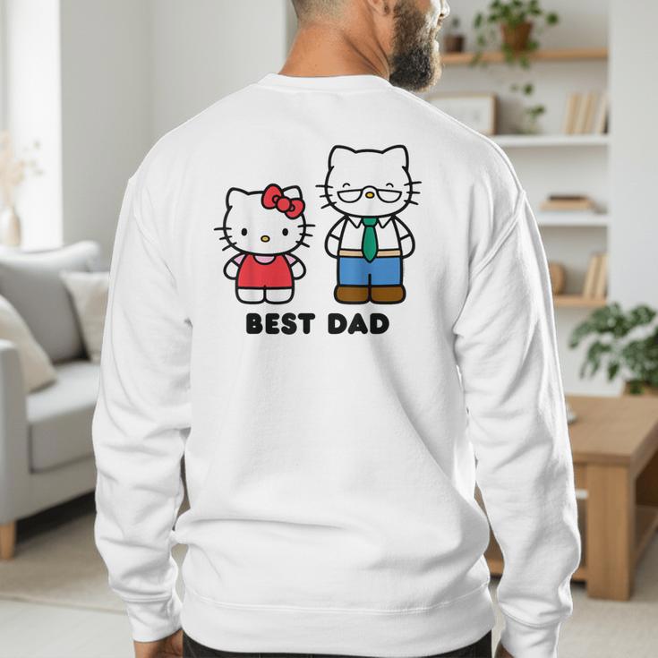 Hello Kitty Best Dad Fathers Day Small Men's Sweatshirt Back Print