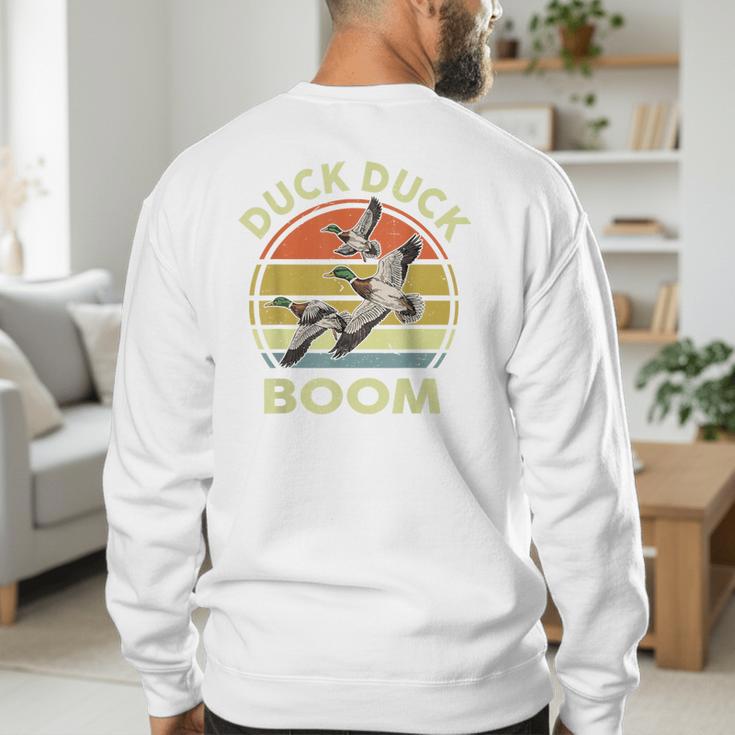 Hunting-Shirt Duck Boom Hunter Dad Grandpa Men Men's Sweatshirt Back Print